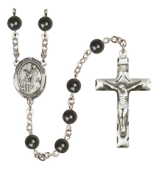 Silver-Plated 7mm Saint Jacob of Nisibis  Engraved Catholic Rosaries