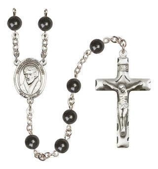 Silver Plated 7mm Black Saint Peter Canisius Rosary
