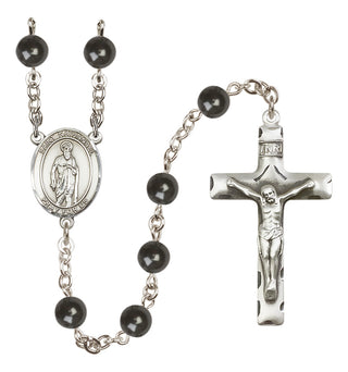Silver-Plated 7mm Saint Nathanael  Engraved Catholic Rosaries