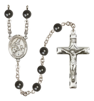 Silver-Plated 7mm Saint Margaret of Scotland  Engraved Catholic Rosaries
