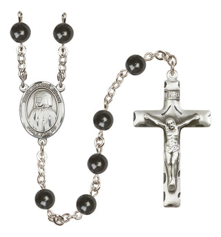 Silver-Plated 7mm Saint Jeanne Jugan  Engraved Catholic Rosaries