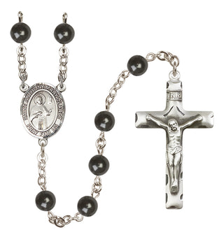 Silver-Plated 7mm Saint Anthony Mary Claret  Engraved Catholic Rosaries