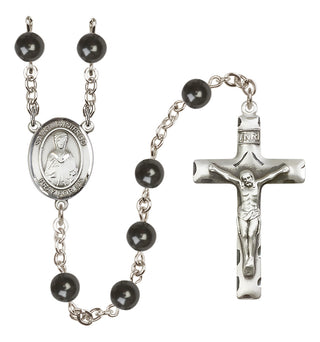 Silver-Plated 7mm Saint Winifred of Wales  Engraved Catholic Rosaries