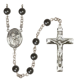 Silver-Plated 7mm Saint Margaret Mary Alacoque  Engraved Catholic Rosaries
