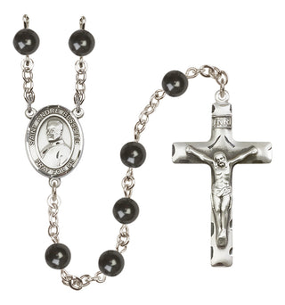 Silver-Plated 7mm Saint Andre Bessette  Engraved Catholic Rosaries