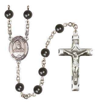 Silver-Plated 7mm Saint Fabian  Engraved Catholic Rosaries