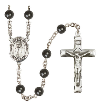 Silver-Plated 7mm Saint Joseph Marello  Engraved Catholic Rosaries