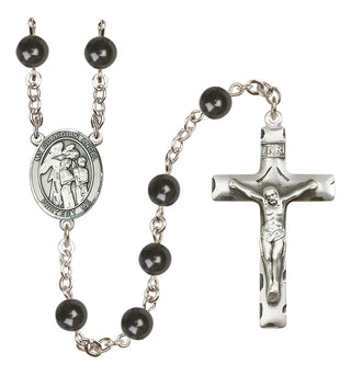 Silver-Plated 7mm Guardian Angel w/Children Rosary | Engravable