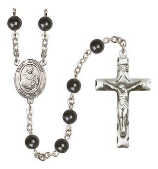Silver Plated 7mm Black Saint Norbert of Xanten Rosary