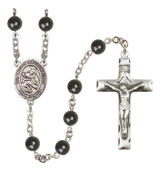 Silver Plated 7mm Black Our Lady of the Precious Blood Rosary