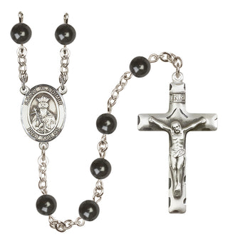Silver-Plated 7mm Saint Vladimir  Engraved Catholic Rosaries