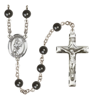 Silver-Plated 7mm Saint Christopher/Softball Rosary