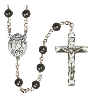Silver-Plated 7mm Saint Christopher/Lacrosse Rosary