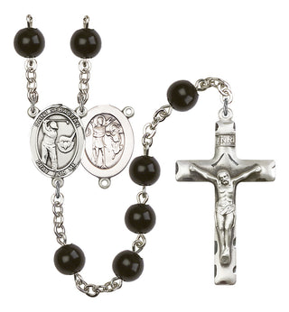 Saint Sebastian and Golf Rosary with Black Onyx Beads