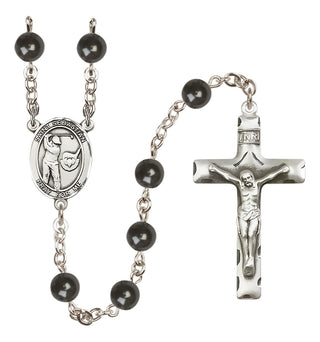 Silver-Plated 7mm Saint Sebastian / Golf Rosary