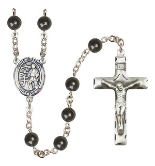 Silver-Plated 7mm Saint Sebastian/Karate Rosary