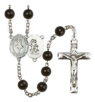 Guardian Angel and Dance Rosary with Black Onyx Beads