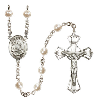 Silver-Plated 6mm Saint Gerard Majella  Engraved Catholic Rosaries