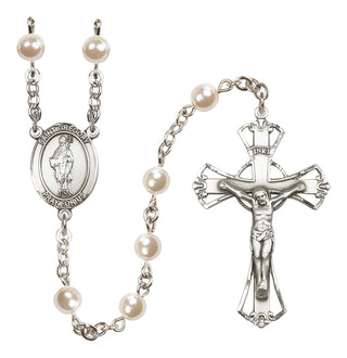 Silver Plated 6mm Faux Pearl Saint Gregory the Great Rosary