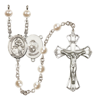 Silver-Plated 6mm Saint Joan of Arc / Marines Rosary