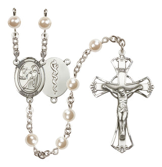 Silver-Plated 6mm Saint Luke the Apostle / Doctor Rosary
