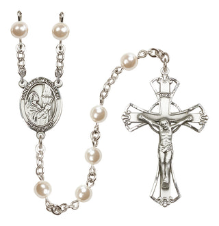 Silver-Plated 6mm Saint Mary Magdalene  Engraved Catholic Rosaries