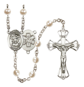 Silver-Plated 6mm Saint Michael / EMT Rosary