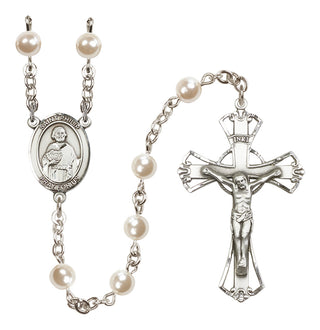 Silver-Plated 6mm Saint Philip the Apostle  Engraved Catholic Rosaries