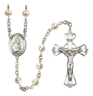 Silver-Plated 6mm Saint Peter the Apostle  Engraved Catholic Rosaries