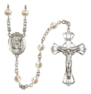 Silver Plated 6mm Faux Pearl Saint Raymond Nonnatus Rosary