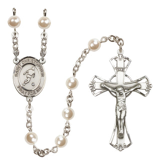 Silver-Plated 6mm Saint Christopher/Soccer  Engraved Catholic Rosaries