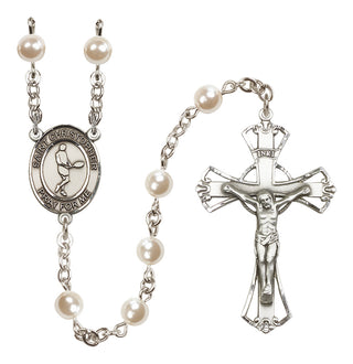 Silver-Plated 6mm Saint Christopher/Tennis Rosary