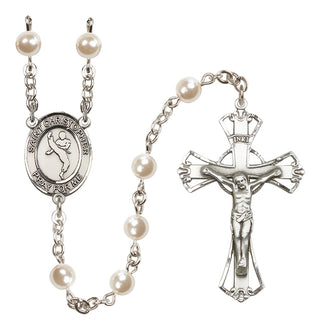 Silver-Plated 6mm Saint Christopher/Martial Arts Rosary