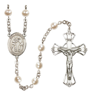 Silver-Plated 6mm Saint Sebastian/Wrestling Rosary