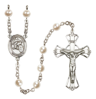 Silver-Plated 6mm Saint Christopher/Motorcycle Rosary