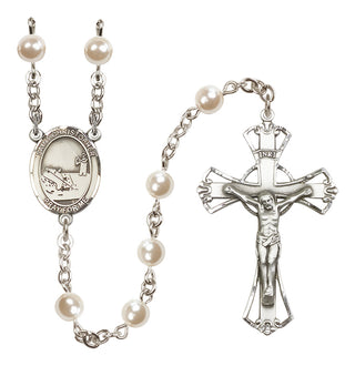 Silver-Plated 6mm Saint Christopher / Fishing Rosary