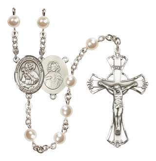 Silver-Plated 6mm Our Lady of Mount Carmel Rosary