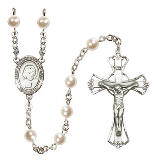 Silver-Plated 6mm Saint John Baptist de la Salle  Engraved Catholic Rosaries