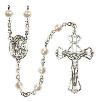 Silver Plated 6mm Faux Pearl Saint Polycarp of Smyrna Rosary