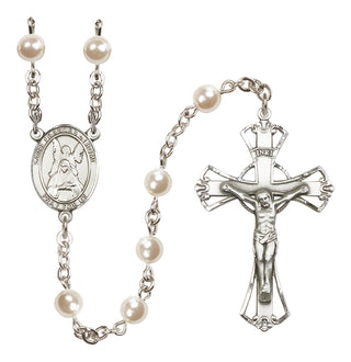 Silver Plated 6mm Faux Pearl Saint Frances of Rome Rosary