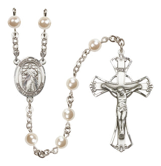 Silver Plated 6mm Faux Pearl Divine Mercy Rosary