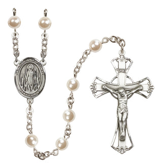Silver-Plated 6mm Saint Juliana of Cumae  Engraved Catholic Rosaries