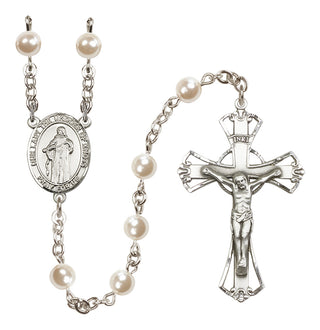 Silver Plated 6mm Faux Pearl Our Lady the Undoer of Knots Rosary