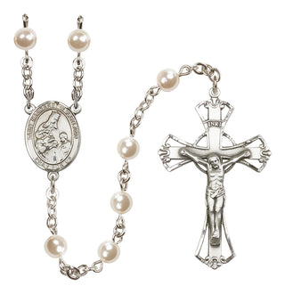 Silver-Plated 6mm Saint Margaret of Scotland  Engraved Catholic Rosaries