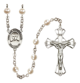 Silver-Plated 6mm Saint Jose Sanchez del Rio  Engraved Catholic Rosaries