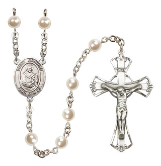 Silver-Plated 6mm Saint Norbert of Xanten  Engraved Catholic Rosaries