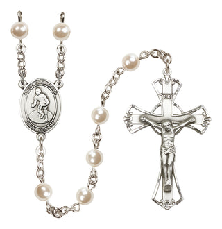 Silver-Plated 6mm Saint Sebastian/Wrestling Rosary