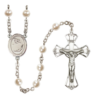 Silver-Plated 6mm Saint Sebastian/Gymnastics Rosary