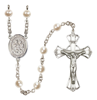 Silver-Plated 6mm Saint Sebastian / Choir Rosary