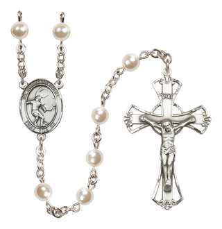 Silver-Plated 6mm Guardian Angel/Soccer Rosary